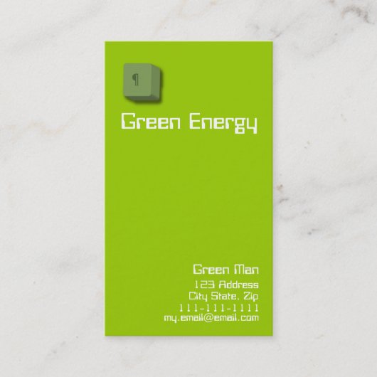 Cartes de visite verts d'énergie (Devant)