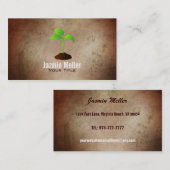 Cartes de visite verts d'herbe (Devant / Derrière)