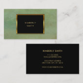 Cartes de visite verts d'or de noir d'éclaboussure (Devant / Derrière)