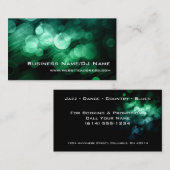 Cartes de visite verts et bleus de Bokeh (musique (Devant / Derrière)