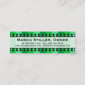 Cartes de visite verts maigres de tentes (Dos)