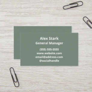 Cartes de visite verts Solid Sage