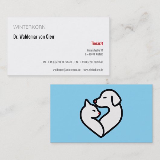 cartes de visite vétérinaire (Devant / Derrière)