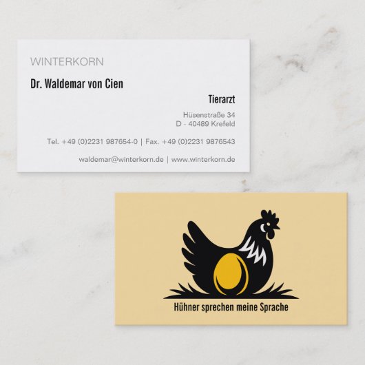 cartes de visite vétérinaire (Devant / Derrière)