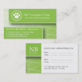 Cartes de visite vétérinaires (Devant / Derrière)