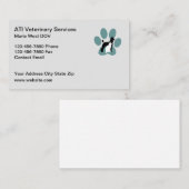 Cartes de visite vétérinaires de soins aux animaux (Devant / Derrière)