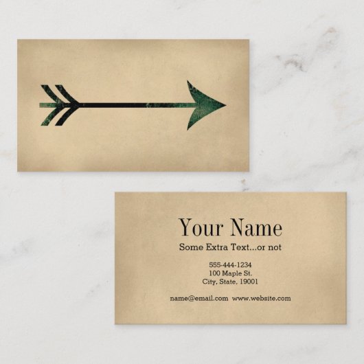 Cartes de visite vintage Flèche (Devant / Derrière)
