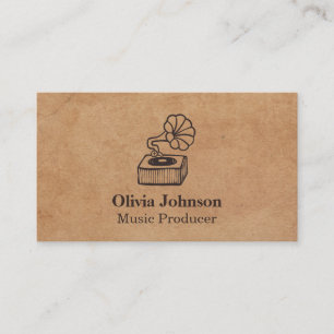 Cartes de visite vintage pour producteur de musiqu