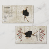 Cartes de visite vintages blancs d'autruche (Devant / Derrière)