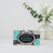 Cartes de visite vintages chics minables de roses (Debout devant)