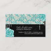 Cartes de visite vintages chics minables de roses (Dos)