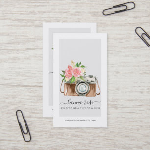 Cartes de visite vintages de caméra aquarelle