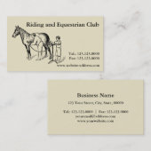 Cartes de visite vintages de coupure de cheval (Devant / Derrière)