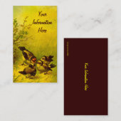 Cartes de visite vintages de moineaux (Devant / Derrière)