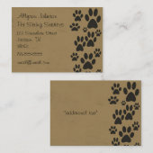 Cartes de visite vintages de pattes (Devant / Derrière)