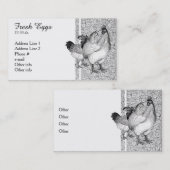 Cartes de visite vintages de poulets (Devant / Derrière)