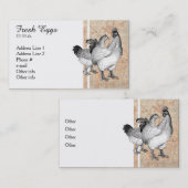 Cartes de visite vintages de poulets (Devant / Derrière)