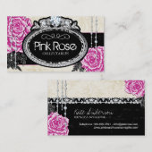 Cartes de visite vintages de roses (Devant / Derrière)