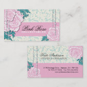 Cartes de visite vintages de roses (Devant / Derrière)