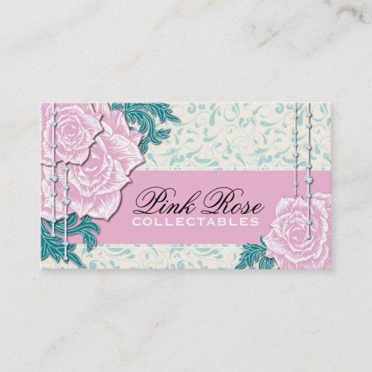 Cartes de visite vintages de roses (Devant)
