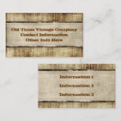 Cartes de visite vintages de style (Devant / Derrière)