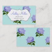 Cartes de visite vintages d'Hydrangea violet (Devant / Derrière)