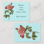 Cartes de visite vintages roses *Pretty de Flower* (Devant / Derrière)