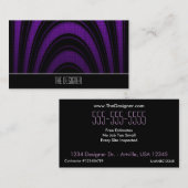 Cartes de visite violet pourpre noir abstrait arch (Devant / Derrière)