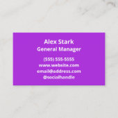 Cartes de visite violets brillants (Devant)