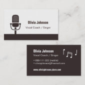 Cartes de visite vocaux d'icône de microphone de (Devant / Derrière)