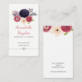 cartes de visite wedding planners floraux (Devant / Derrière)