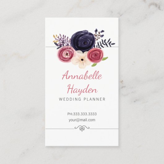cartes de visite wedding planners floraux (Devant)