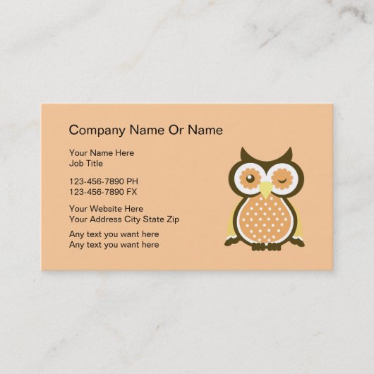 Cartes de visite Wise Owl (Devant)