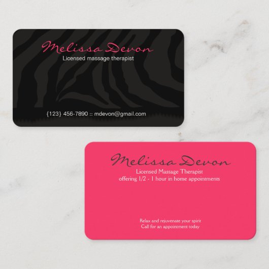 Cartes de visite ZEBRA STRIPE (Devant / Derrière)