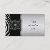 Cartes de visite Zèbre noir et argent (Dos)