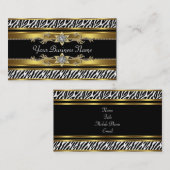 Cartes de visite Zèbre Noir Or (Devant / Derrière)