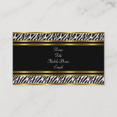 Cartes de visite Zèbre Noir Or (Dos)