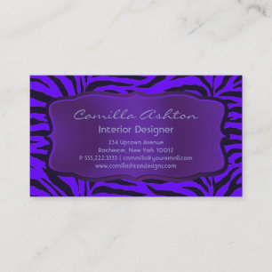 Cartes de visite Zèbre Violet