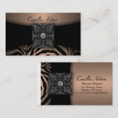 Cartes de visite zèbres Brown et noirs (Devant / Derrière)