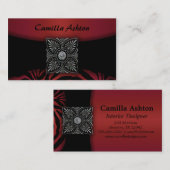 Cartes de visite zébrés noirs et rouges (Devant / Derrière)