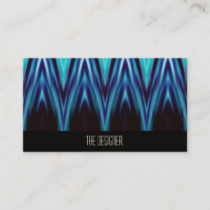 Cartes de visite Zigzags Bleu Cyan Modèle