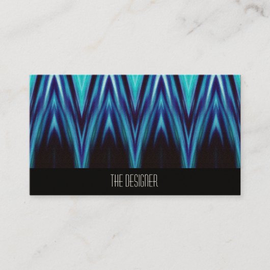 Cartes de visite Zigzags Bleu Cyan Modèle (Devant)