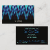 Cartes de visite Zigzags Bleu Cyan Modèle (Devant / Derrière)