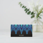 Cartes de visite Zigzags Bleu Cyan Modèle (Debout devant)