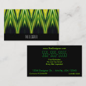 Cartes de visite Zigzags Vert Jaune Modèle (Devant / Derrière)