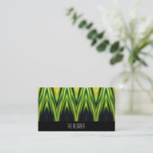 Cartes de visite Zigzags Vert Jaune Modèle (Debout devant)