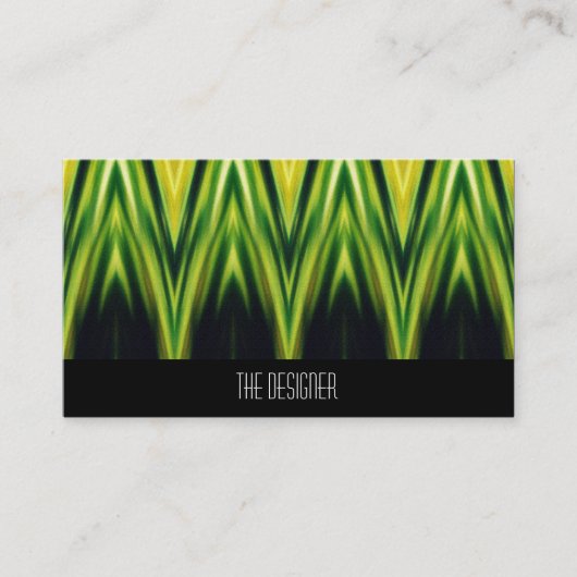 Cartes de visite Zigzags Vert Jaune Modèle (Devant)