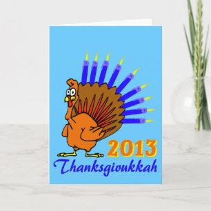 Cartes de voeux 2013 de Thanksgivukkah Menurkey