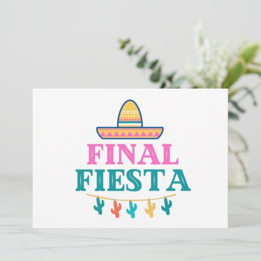 Cartes de vœux à chapeau sombrero de Fiesta final (Debout devant)