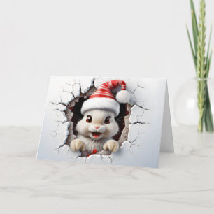 Cartes de vœux Animaux de Noël Bébé Lapin 3D